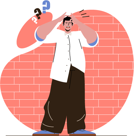 Illustration representing a distressed man